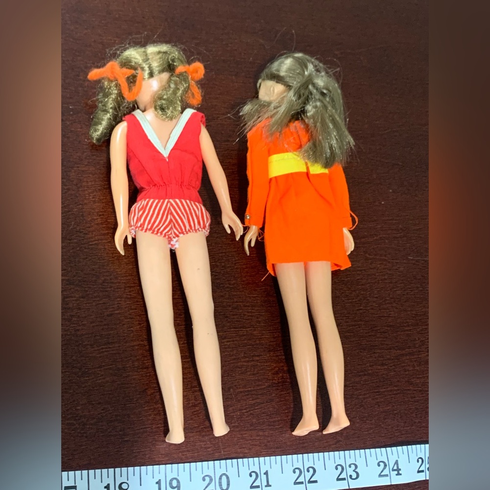1963 Mattel Barbie Skipper Red Hair Straight Leg Doll Original Red Swim Suit - Picture 3 of 16
